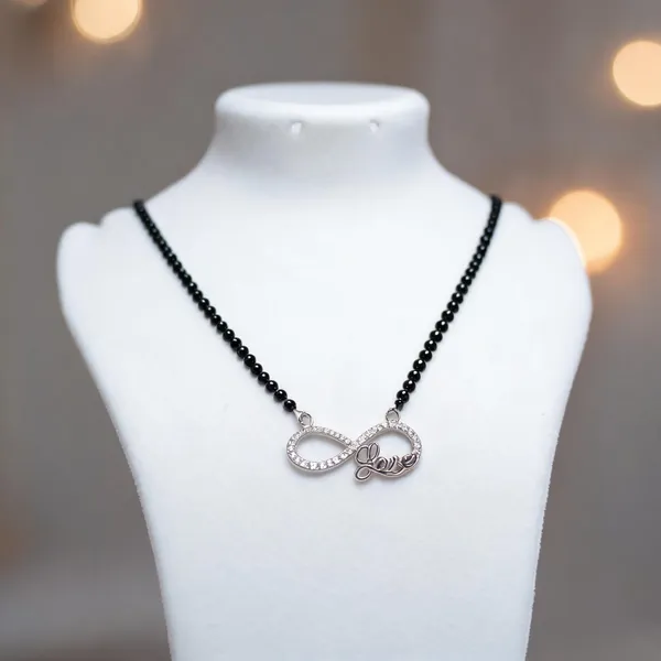 925_Sterling_Silver_Infinity_Love_Black_Beads_Mangalsutra_Pendant_For_Women