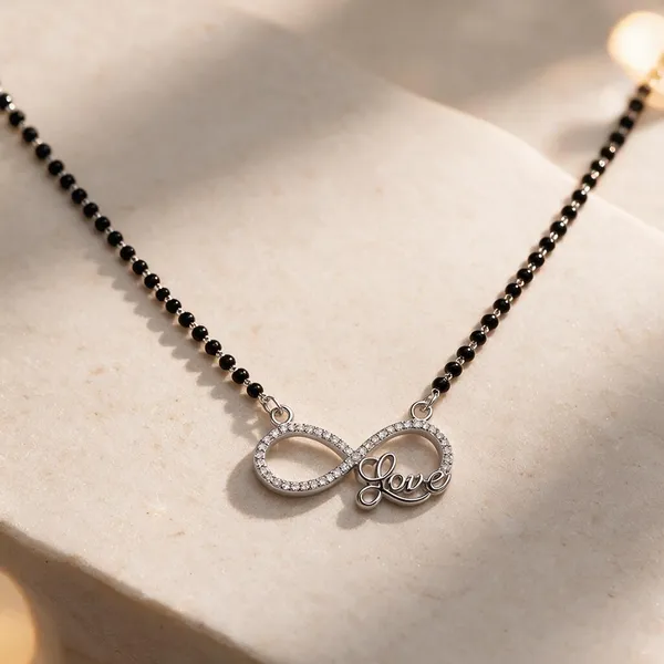 925_Sterling_Silver_Infinity_Love_Black_Beads_Mangalsutra_Pendant_For_Women