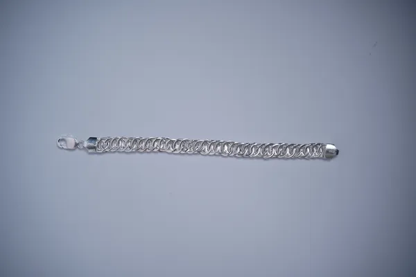 925_Sterling_Silver_Interlocked_Chain_Design_Bracelet_For_Men
