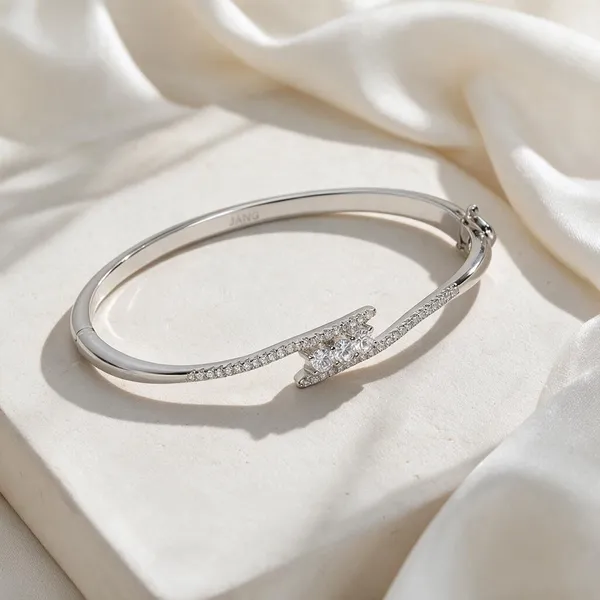 925_Sterling_Silver_Triple_Stone_Clip_Lock_Kada_For_Women