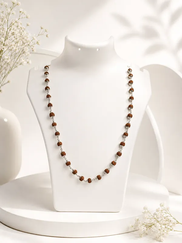 925_Sterling_Silver_Rudraksha_Beaded_Mala_For_Men_&_Women