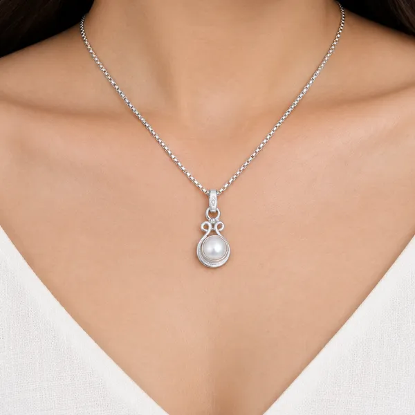 925_Sterling_Silver_Circular_Pearl_Drop_Charm_Pendant_For_Women