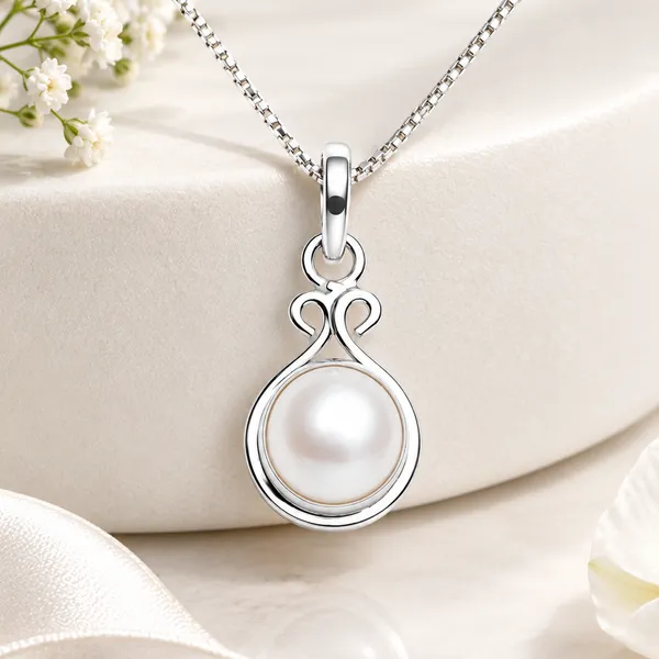 925_Sterling_Silver_Circular_Pearl_Drop_Charm_Pendant_For_Women