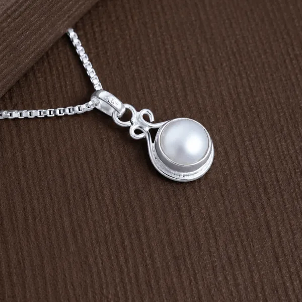 925_Sterling_Silver_Circular_Pearl_Drop_Charm_Pendant_For_Women