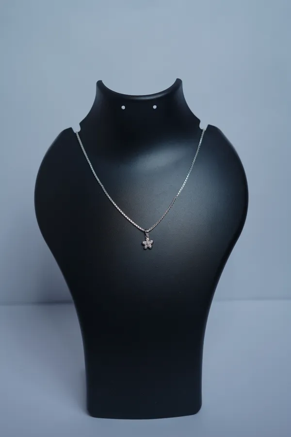 925_Sterling_Silver_Floral_Crystal_Pendant_For_Women