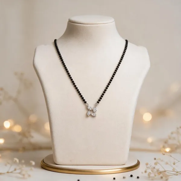 925_Sterling_Silver_Floral_Mangalsutra_Pendant_For_Women