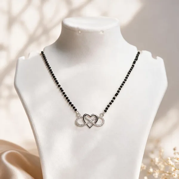 925_Sterling_Silver_Double_Heart_Infinity_Mangalsutra_Pendant_For_Women