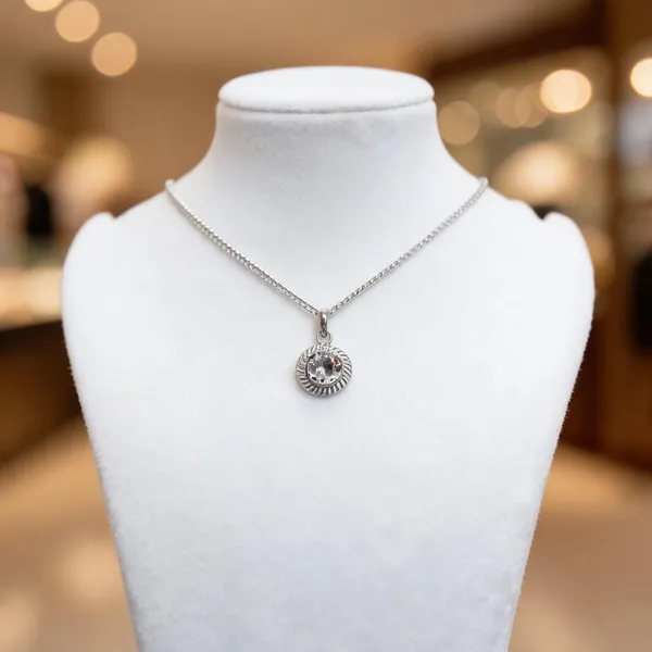 925_Sterling_Silver_Crescent_Moon_Crystal_Pendant_For_Women