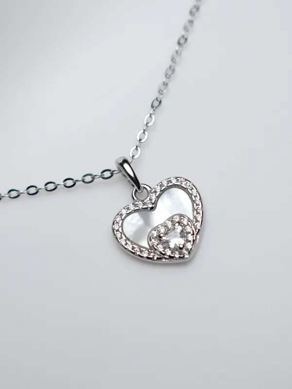 925_Sterling_Silver_Heart_Pendant_With_Chain_For_Women