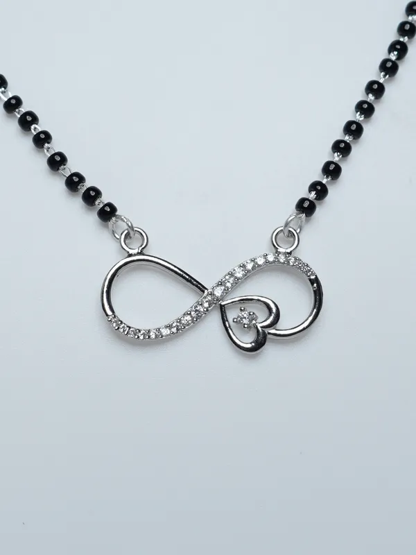 925_Sterling_Silver_Infinity_Heart_Black_Beads_Mangalsutra_Pendant_For_Women