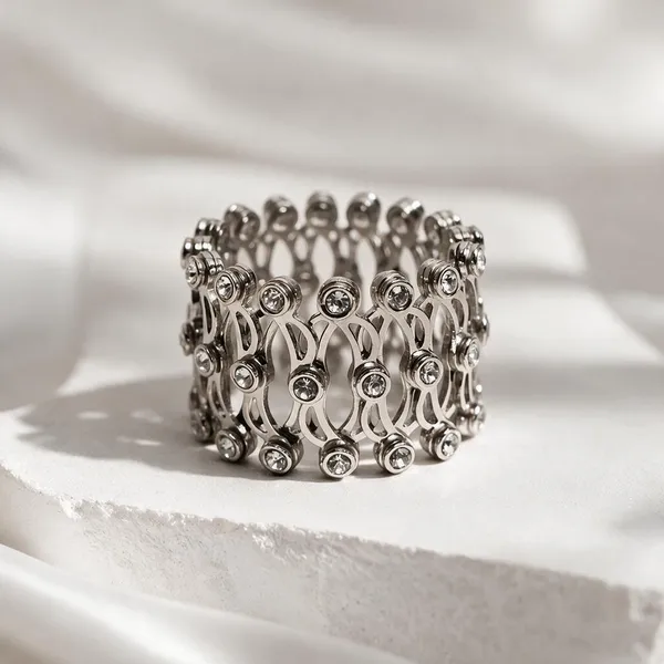 925_Sterling_Silver_Infinity_Bloom_Adjustable_Kada_Ring_For_Women
