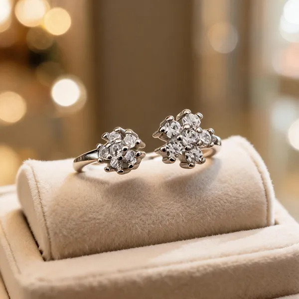 925_Sterling_Silver_Twin_Blossom_Stone_Adjustable_Ring_For_Women