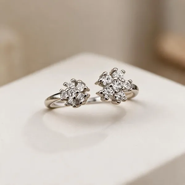 925_Sterling_Silver_Twin_Blossom_Stone_Adjustable_Ring_For_Women