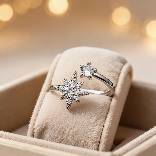 925_Sterling_Silver_Celestial_Star_Adjustable_Ring_For_Women