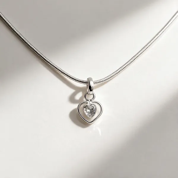925_Sterling_Silver_Heart_Pendant_For_Women
