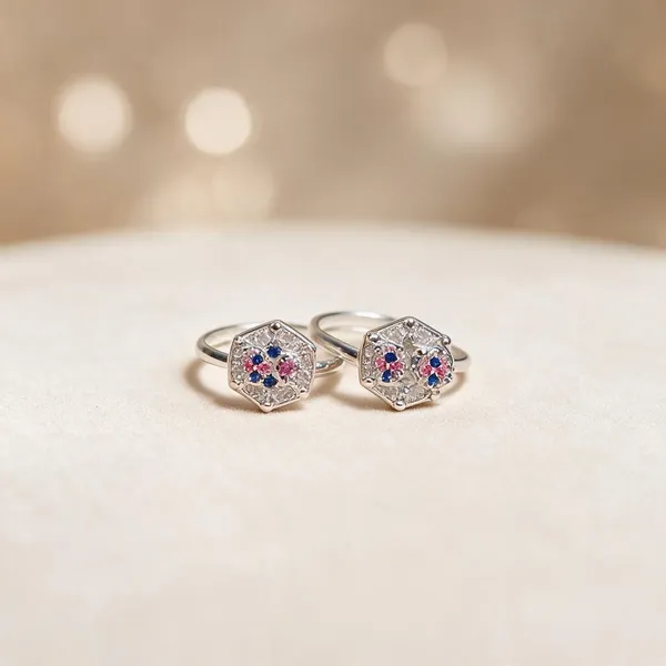 Hexagonal_Zircon_Toe_Rings_Set_Of_2_For_Women
