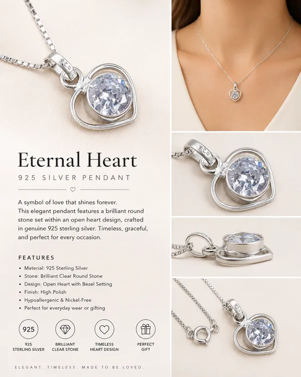 925_Sterling_Silver_Heart_Crystal_Charm_Pendant_For_Women