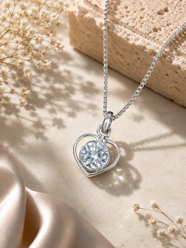 925_Sterling_Silver_Heart_Crystal_Charm_Pendant_For_Women