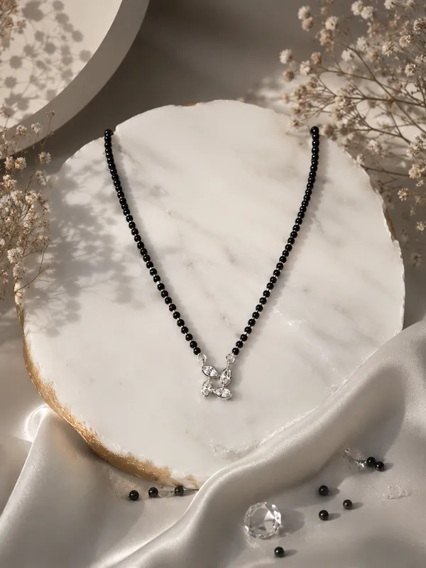 925_Sterling_Silver_Floral_Mangalsutra_Pendant_For_Women