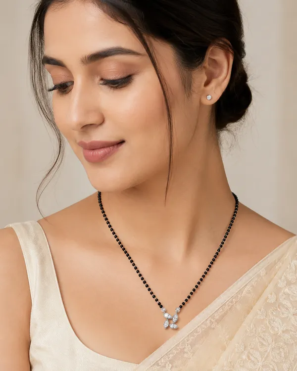 925_Sterling_Silver_Floral_Mangalsutra_Pendant_For_Women
