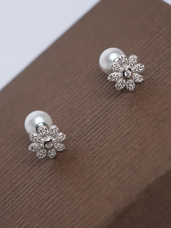 925_Sterling_Silver_Pearl_Bloom_Dual-Face_Earrings_For_Women
