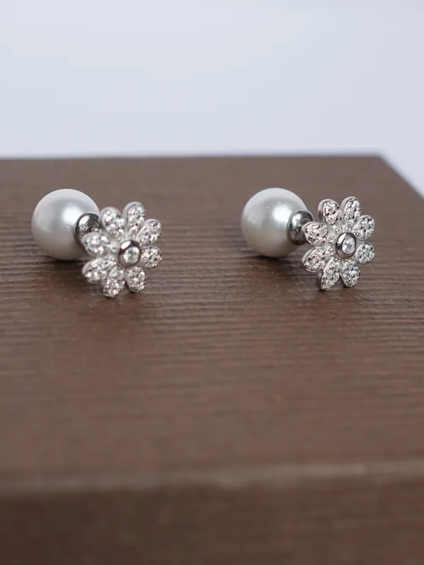 925_Sterling_Silver_Pearl_Bloom_Dual-Face_Earrings_For_Women