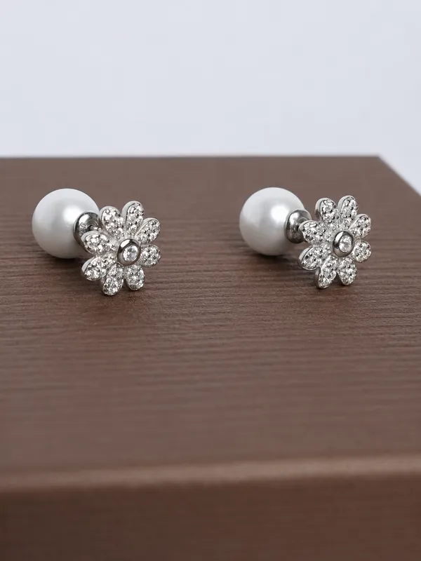 925_Sterling_Silver_Pearl_Bloom_Dual-Face_Earrings_For_Women