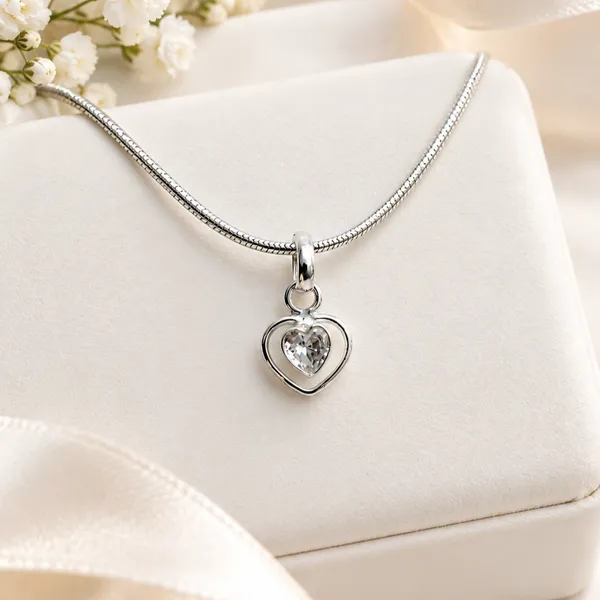 925_Sterling_Silver_Heart_Pendant_For_Women