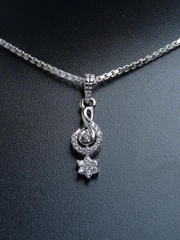 925_Sterling_Silver_Crystal_Stud_Pendant_&_Earrings_Set_For_Women