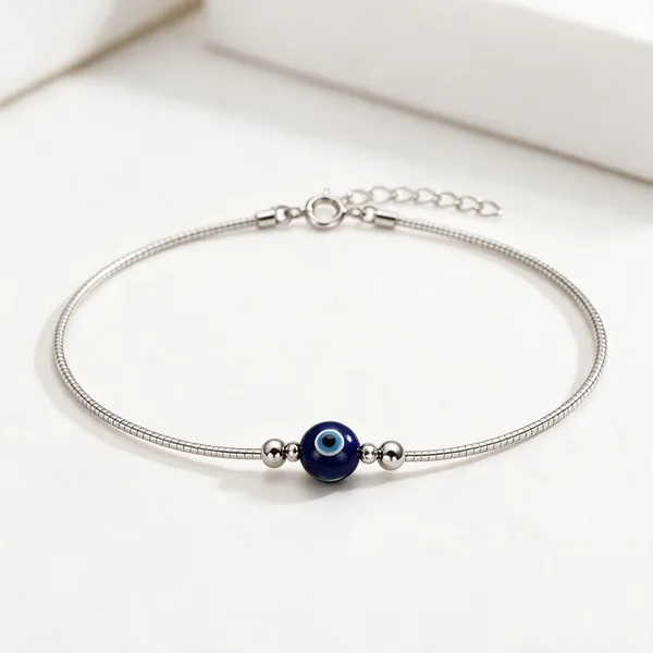 Silver_Tone_Evil_Eye_Bead_Anklet_Set_Of_2_For_Women