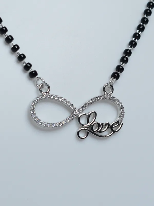 925_Sterling_Silver_Infinity_Love_Black_Beads_Mangalsutra_Pendant_For_Women