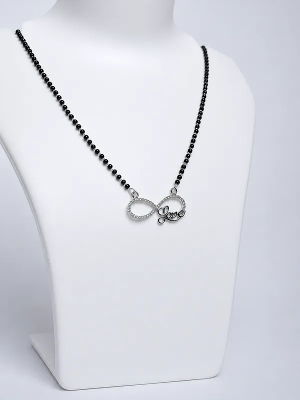 925_Sterling_Silver_Infinity_Love_Black_Beads_Mangalsutra_Pendant_For_Women
