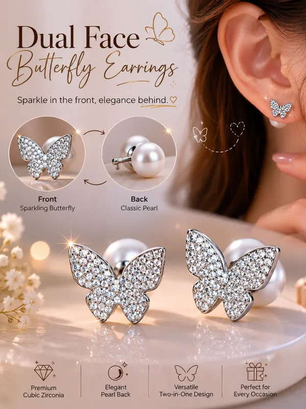 925_Sterling_Silver_Butterfly_Dual-Face_Earrings_For_Women