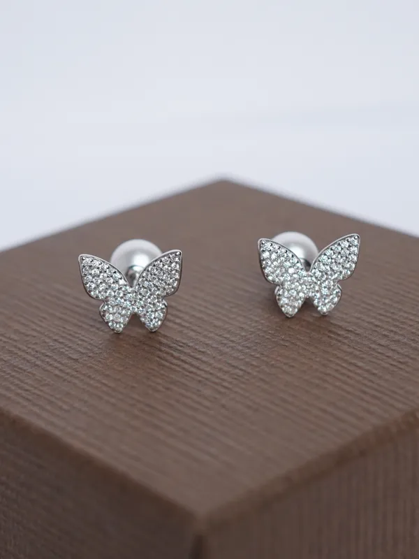 925_Sterling_Silver_Butterfly_Dual-Face_Earrings_For_Women