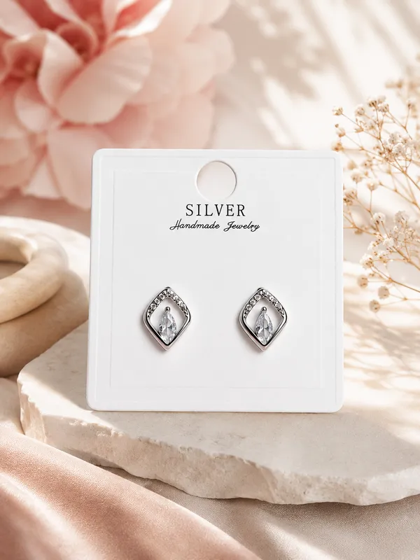 925_Sterling_Silver_Diamond-Shaped_Crystal_Stud_Earrings_For_Women