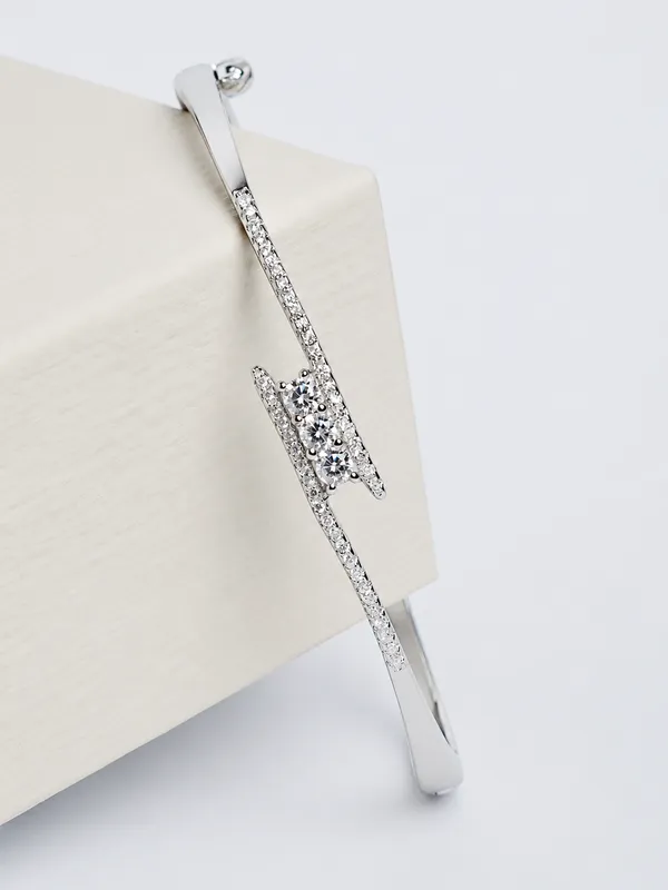 925_Sterling_Silver_Triple_Stone_Clip_Lock_Kada_For_Women
