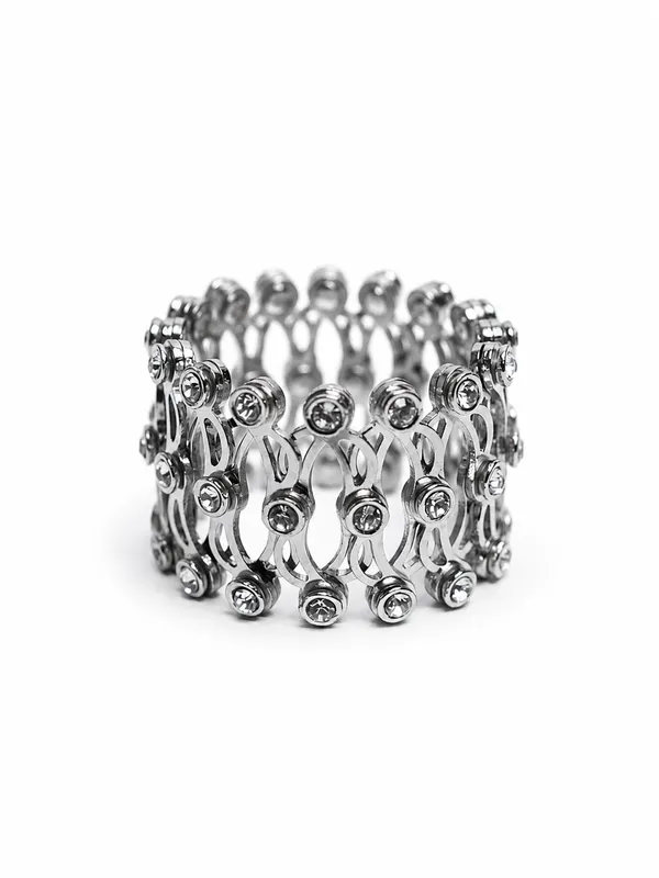 925_Sterling_Silver_Infinity_Bloom_Adjustable_Kada_Ring_For_Women