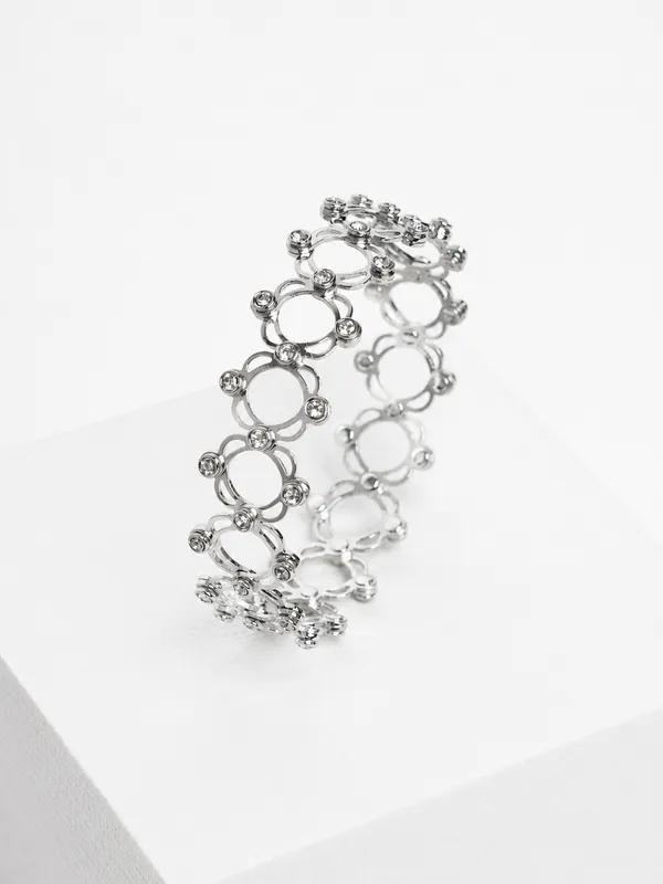 925_Sterling_Silver_Infinity_Bloom_Adjustable_Kada_Ring_For_Women