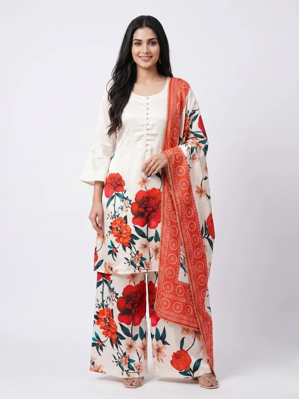 White_Silk_Farsi_Floral_Print_Kurta_Palazzo_Set_With_Dupatta_For_Women