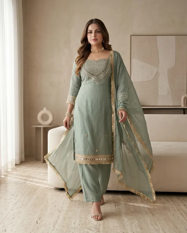 Grey_Roman_Silk_Mirror_Work_Kurta_Palazzo_Set_With_Dupatta_For_Women