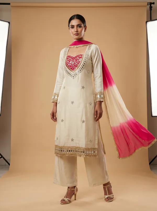 Off_White_Roman_Silk_Mirror_Work_Kurta_Palazzo_Set_With_Dupatta_For_Women