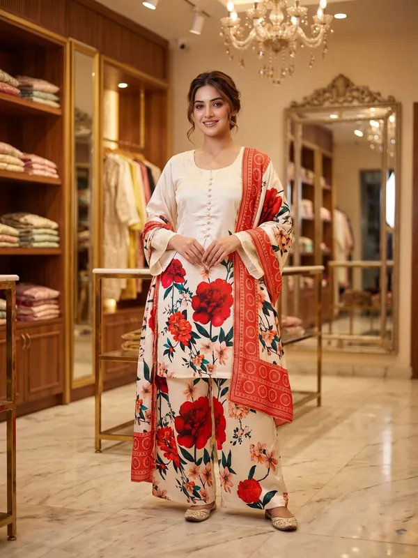 White_Silk_Farsi_Floral_Print_Kurta_Palazzo_Set_With_Dupatta_For_Women