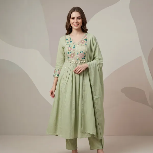 Pista_Cotton_Floral_Emroided_Anarkali_Kurta_Set_With_Dupatta_For_Women