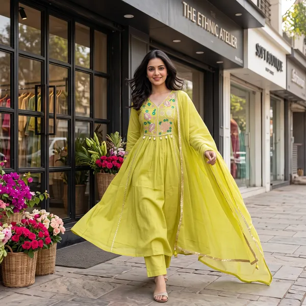 Mint_Green_Cotton_Floral_Emroided_Anarkali_Kurta_Set_With_Dupatta_For_Women