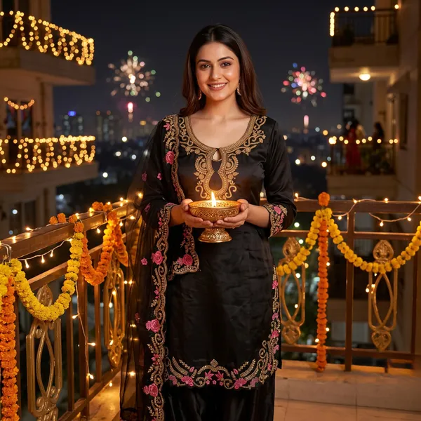 Black_Glass_Roman_Silk_Floral_Emroided_Kurta_Palazzo_Set_With_Dupatta_For_Women