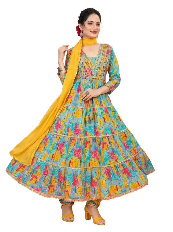 Multicolor_Cotton_Printed_Anarkali_Kurta_Set_With_Dupatta_For_Women
