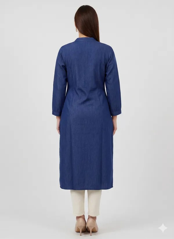 Blue_Cotton_Embroided_Kurta_For_Women