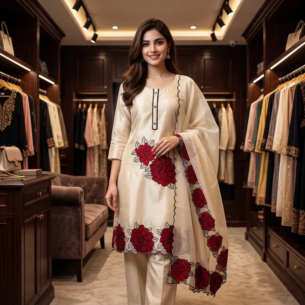 Cream_Cotton_Floral_Patch_Salwar_Suit_Set_With_Dupatta_For_Women