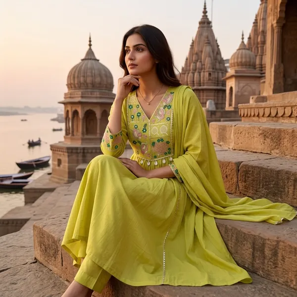 Mint_Green_Cotton_Floral_Emroided_Anarkali_Kurta_Set_With_Dupatta_For_Women