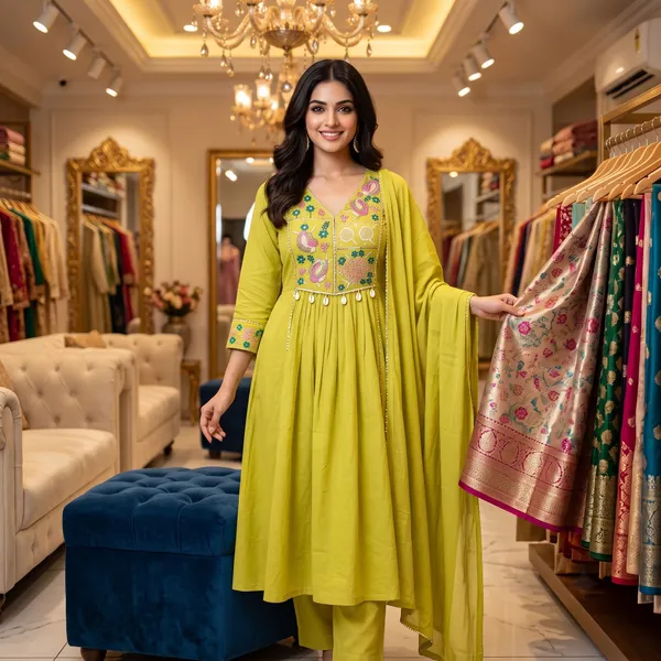 Mint_Green_Cotton_Floral_Emroided_Anarkali_Kurta_Set_With_Dupatta_For_Women